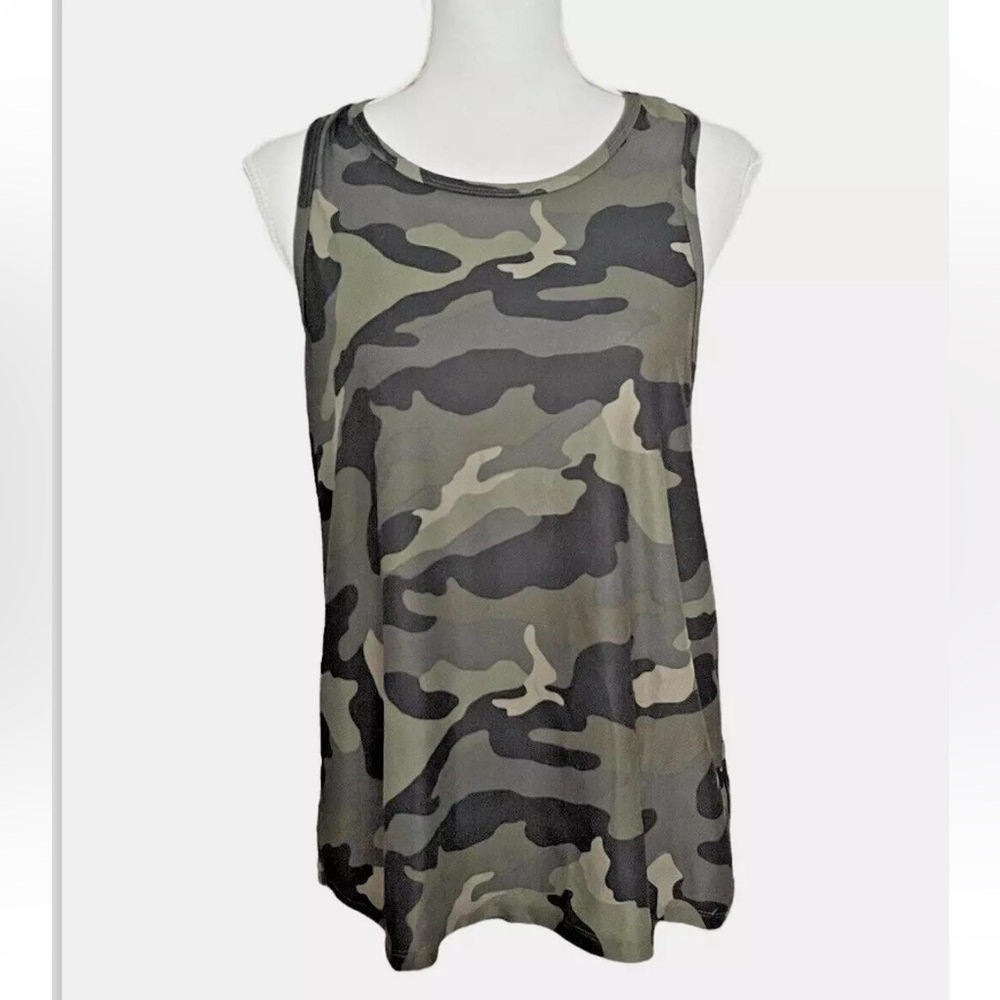 Old Navy Active Green Camo Athletic Tank Top M Open Back Breathe On Active